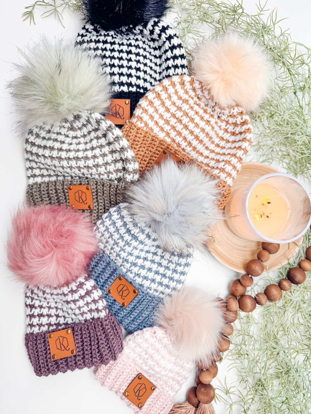 Houndstooth Crochet Beanie Pattern (6 Sizes) product image (3)