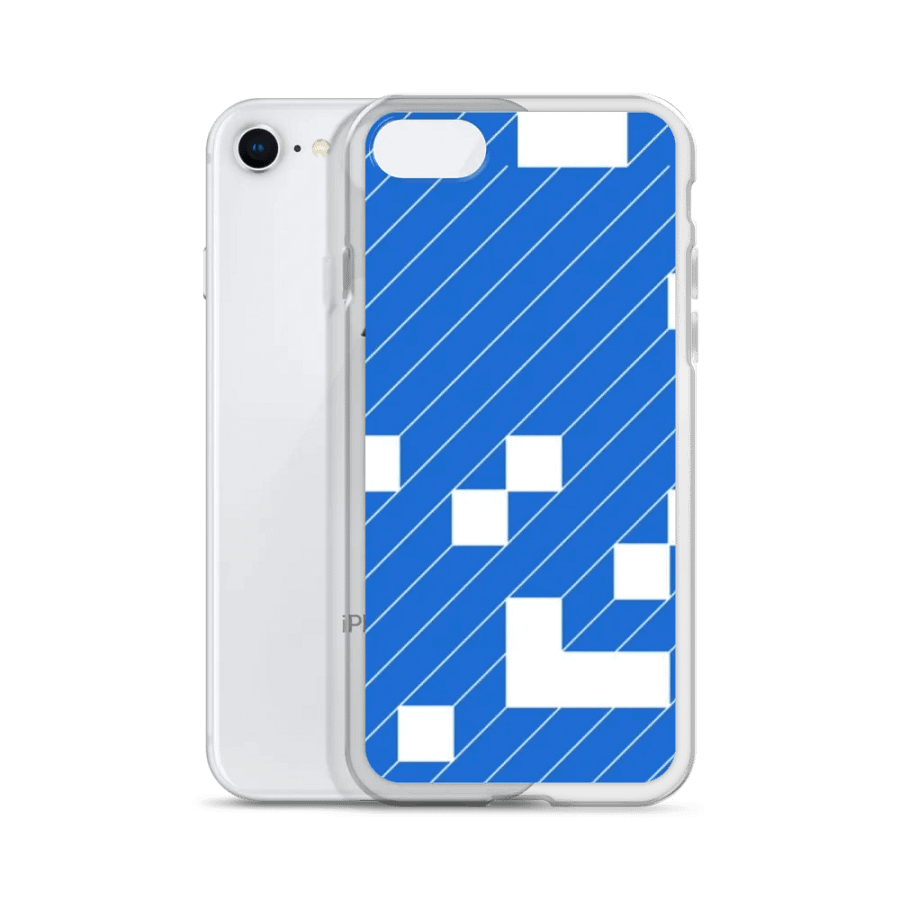 Pattern Art 2 Blue Stripes Geometric iPhone® Case product image (2)