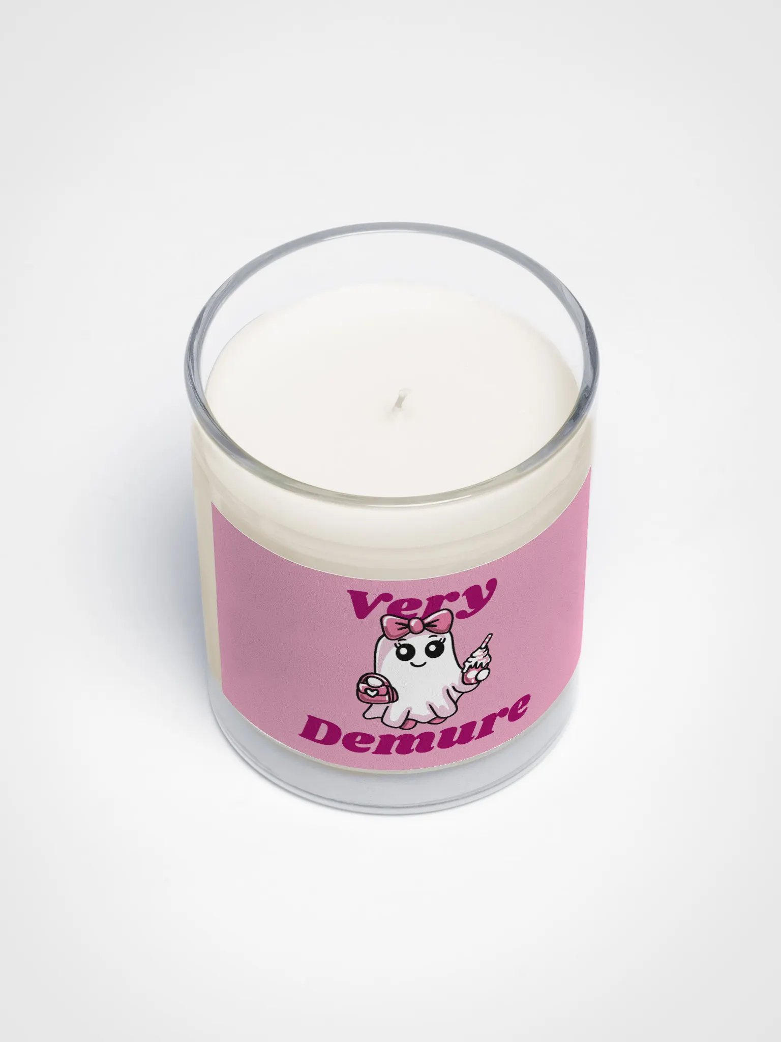 Very Demure Cute Ghost Soy Wax Glass Jar Candle product image (3)