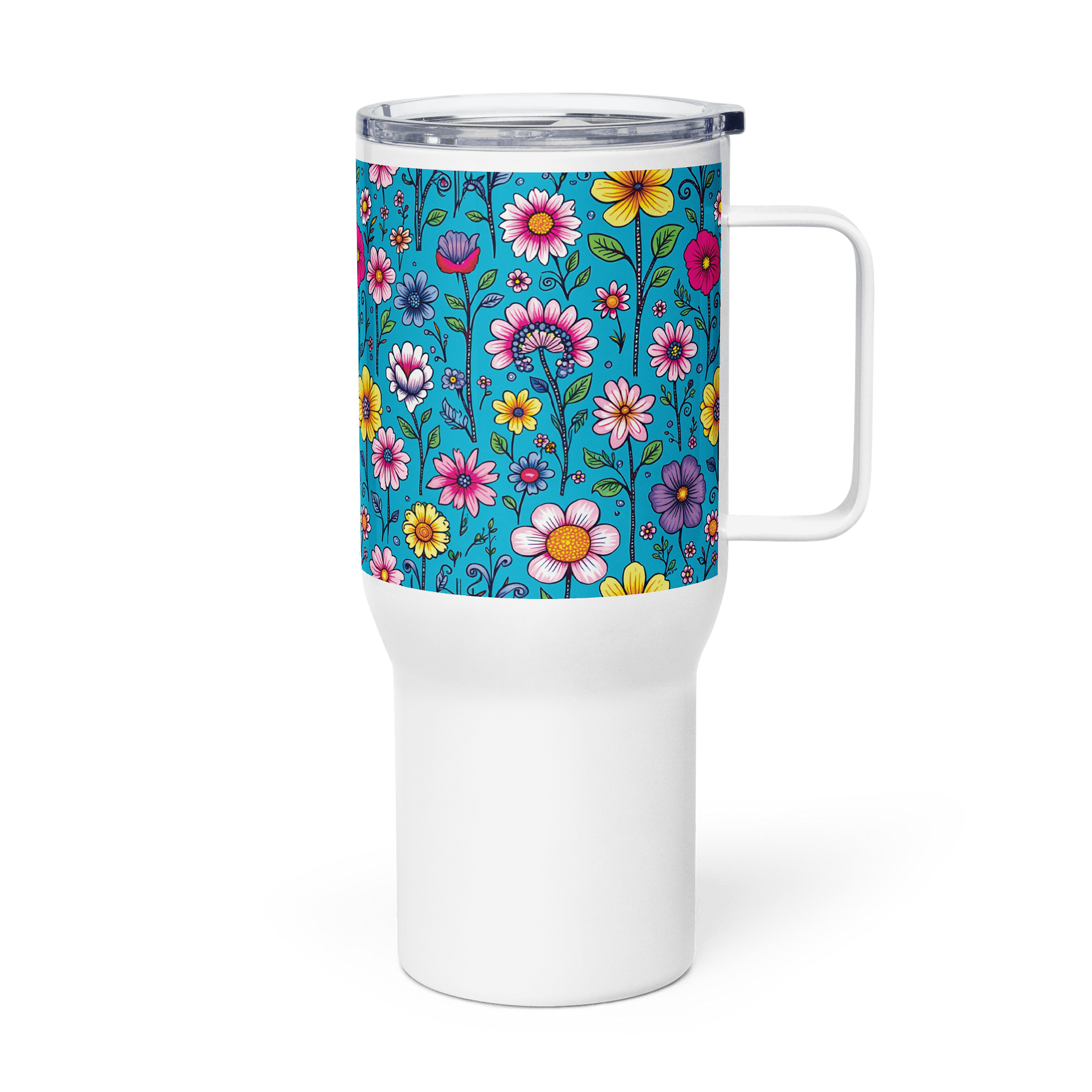 Floral Travel Mug – Large Insulated Tumbler with Handle (25oz & 40oz) product image (4)