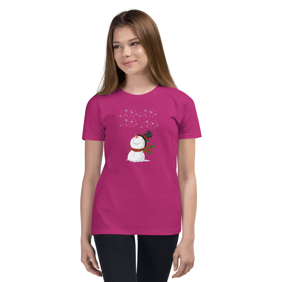 Cheerful Snowman Youth T-Shirt product image (101)