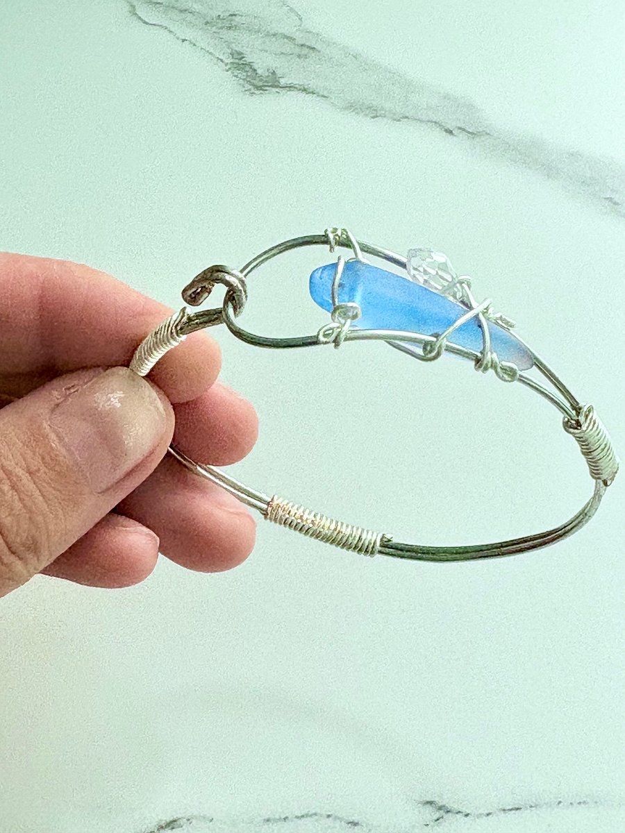 Handmade 7.5" Wire Wrapped Bracelet | Coastal Charm Jewelry by Monique Faella Designs™ | MFD-00171 product image (6)