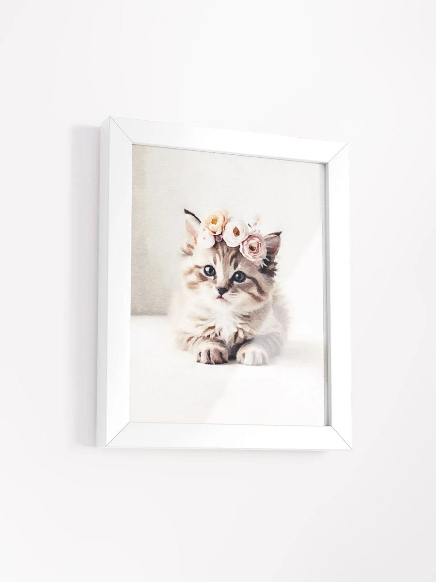 Floral Crown Kitten Framed Poster product image (60)