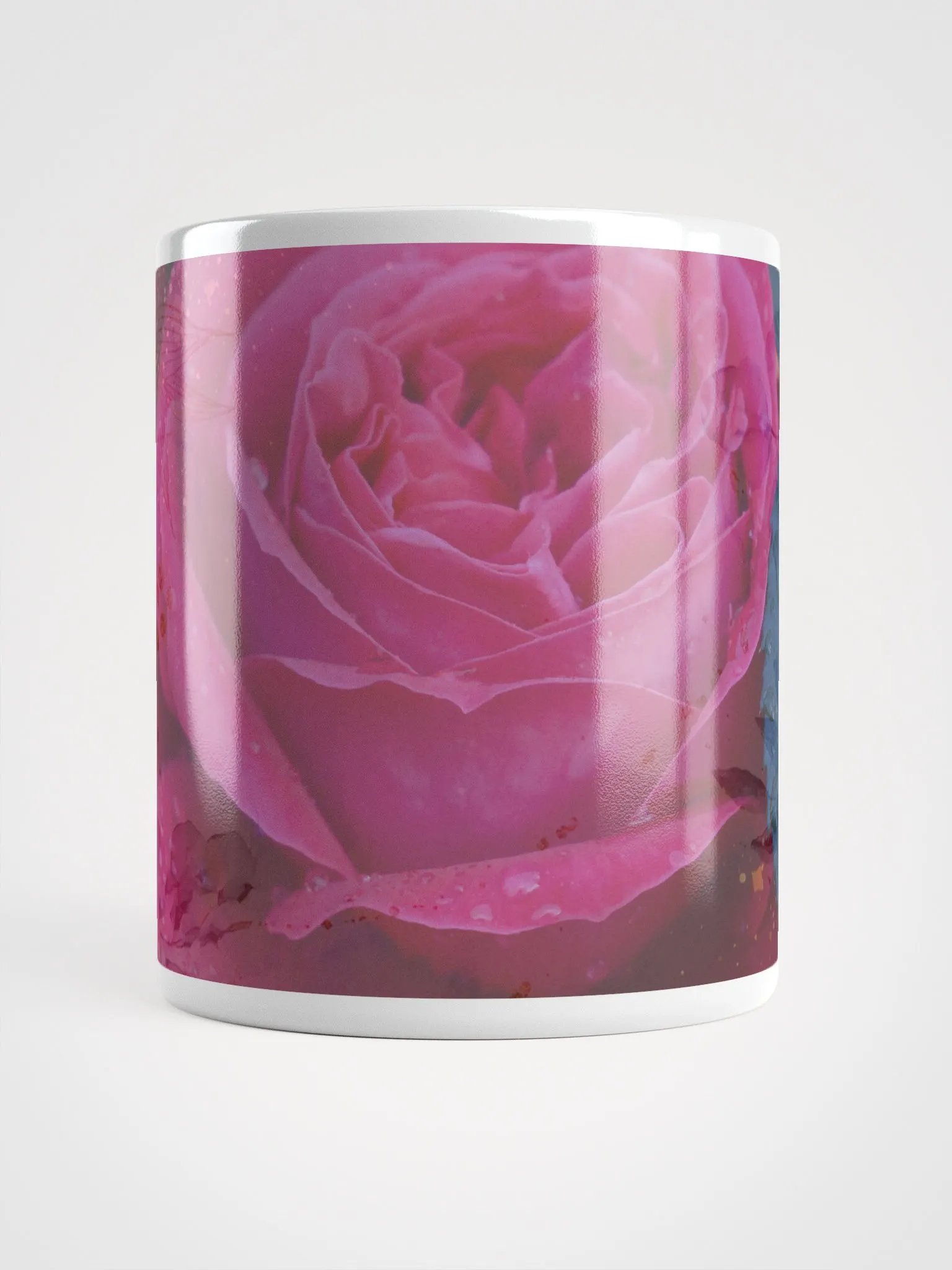 White Glossy Mug: Rose of Heart Raindrops (DA) product image (14)