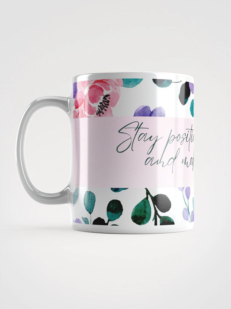 Floral Motivation White Glossy Mug product image (6)