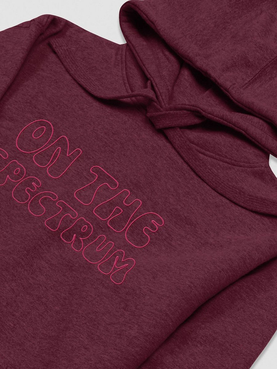 ON THE SPECTRUM OUTLINE (lg. design, pink thread) embroidered heavyweight hoodie product image (11)