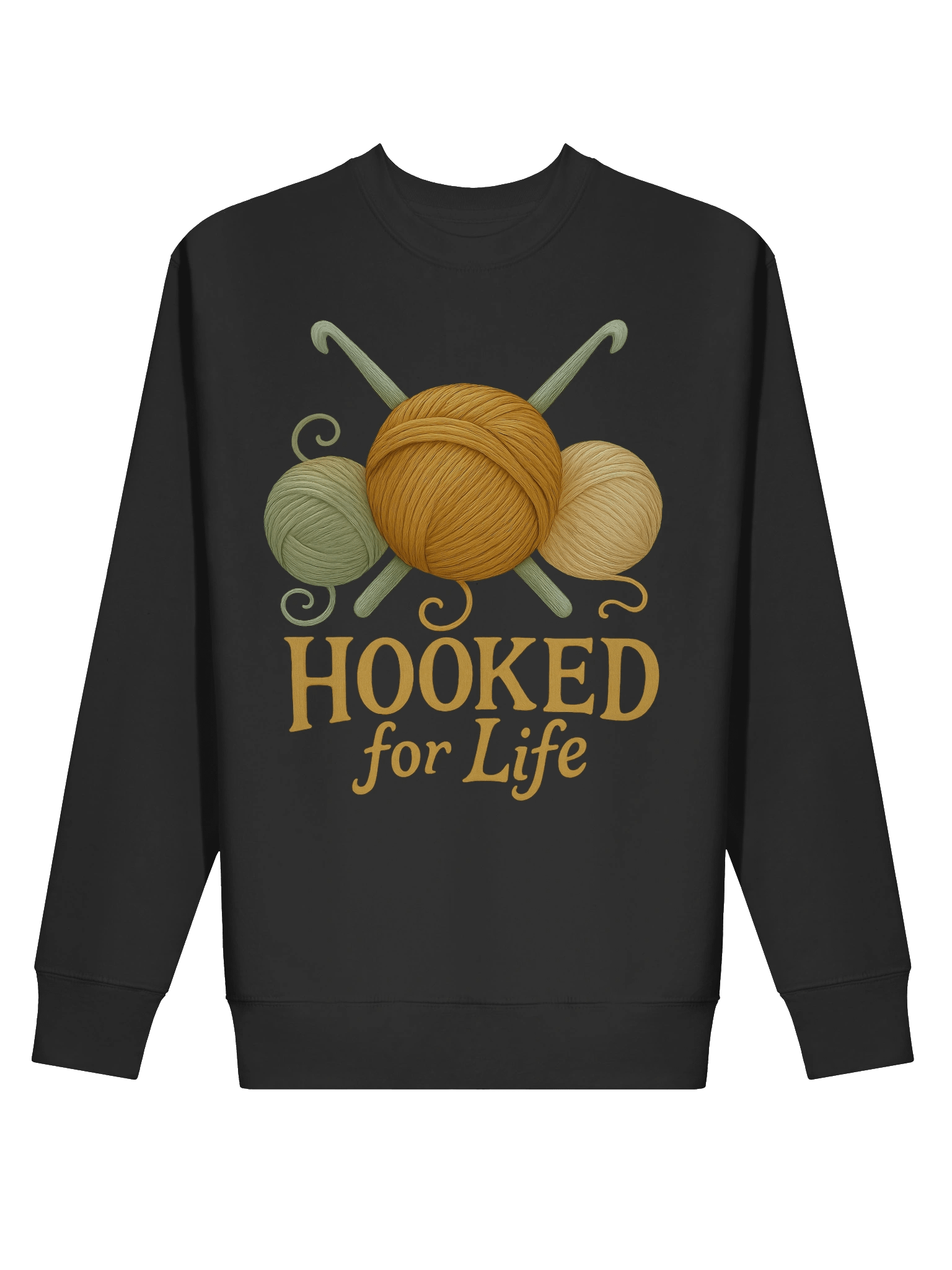 Hooked for Life Sweatshirt - Funny Crochet Shirt Gift for Knitters & Yarn Lovers product image (5)