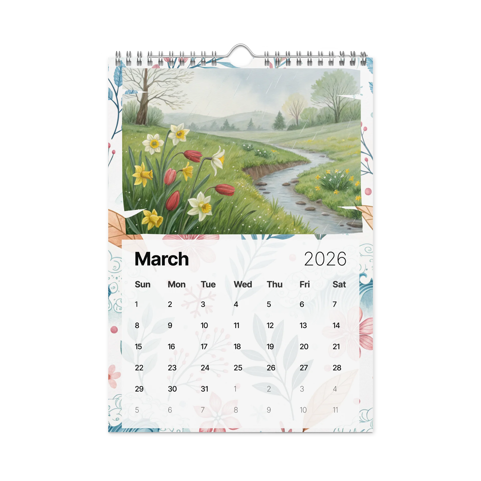 Watercolor Seasons Wall Calendar 2026 – A Year of Tranquil Beauty in Every Brushstroke product image (9)
