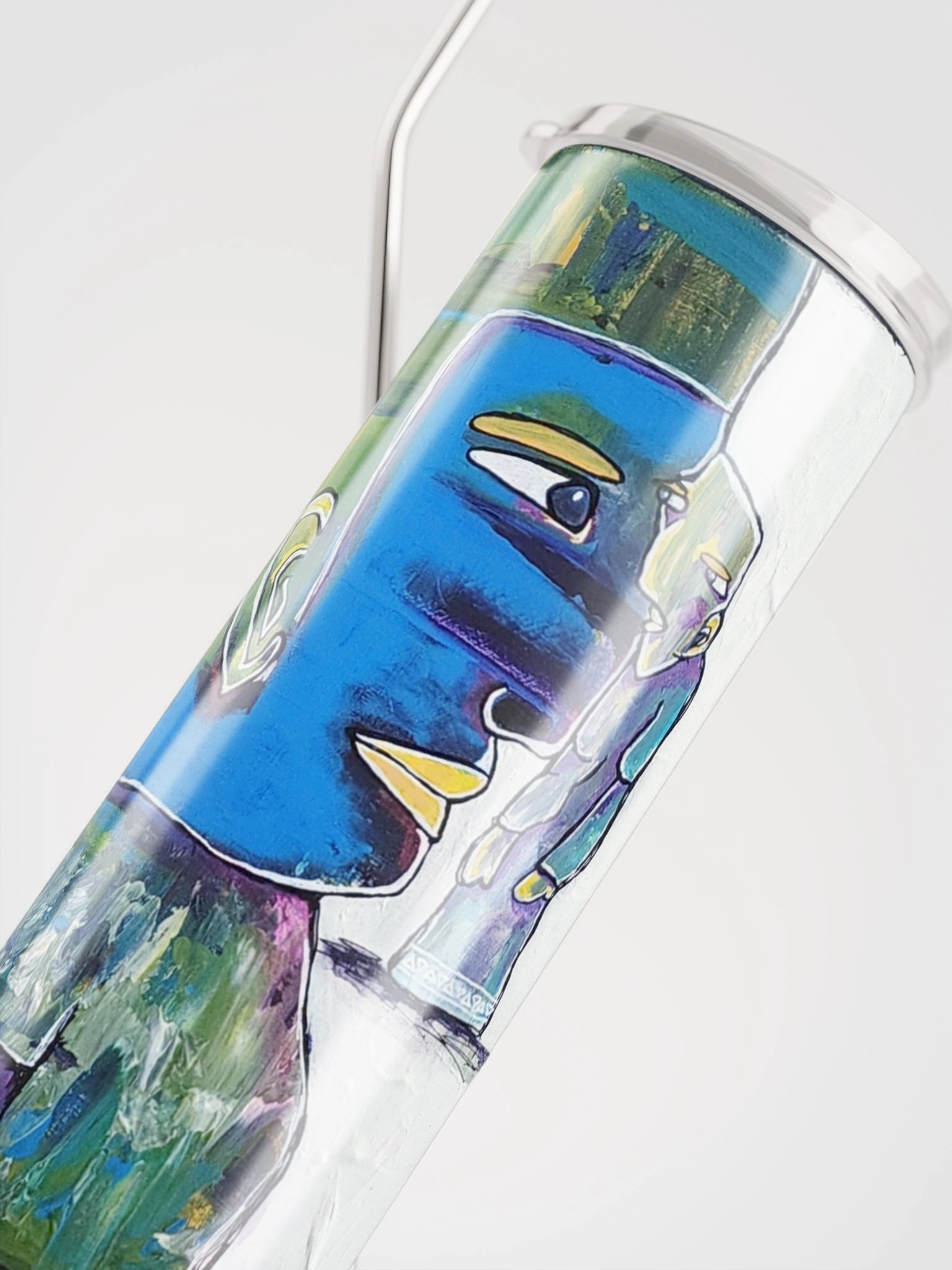 Art-Inspired Stainless Steel Tumbler with Straw – Eye to Eye product image (4)