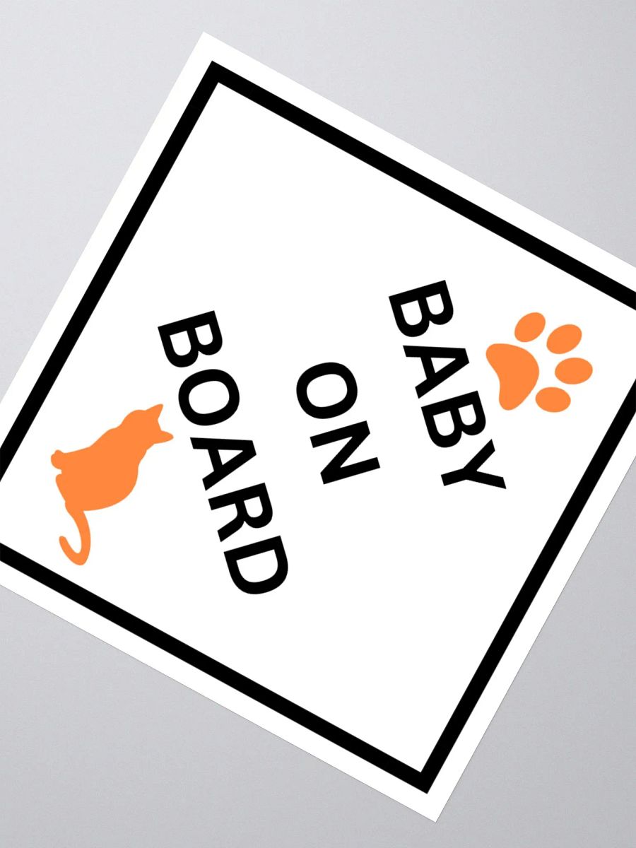 Cat Baby on Board Sticker - Orange on White product image (10)
