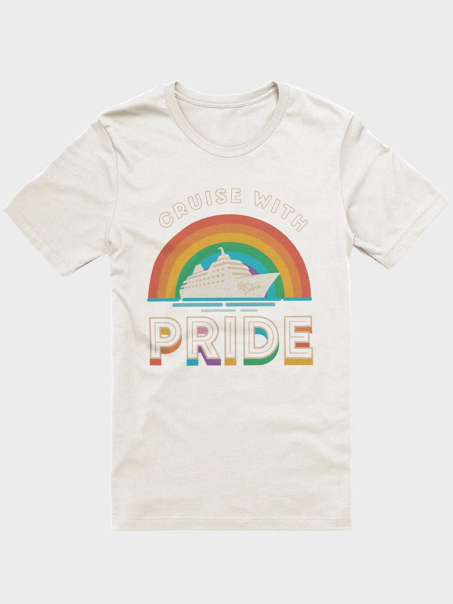 Women's Cruise with Ben and David Rainbow Pride T-Shirt - Natural product image (5)