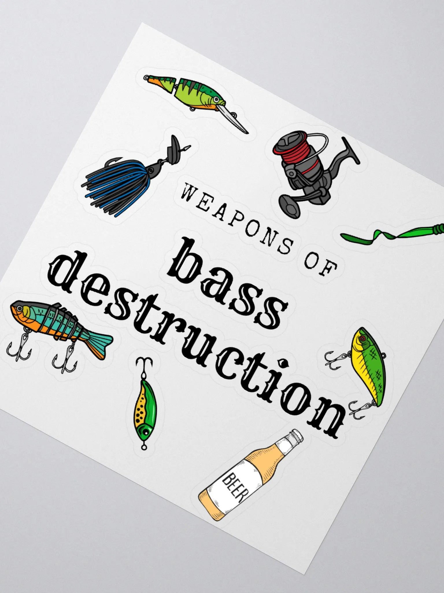 bass destruction Kiss Cut Stickers - Lure Logo product image (2)