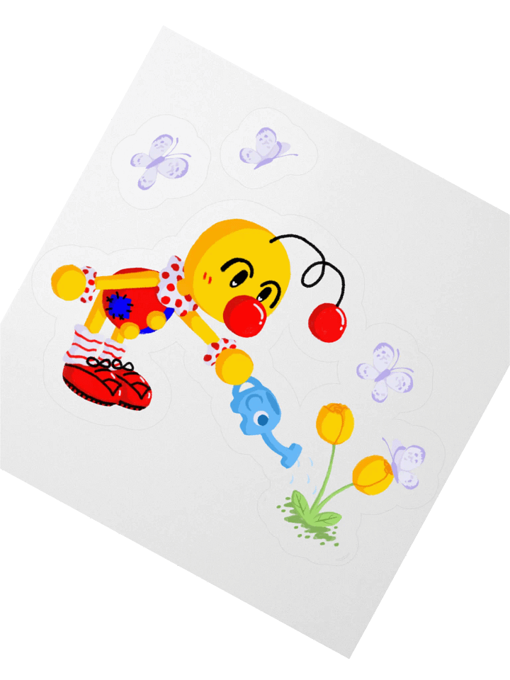 Boyoyoing Watering Tulips Flat Sticker product image (2)