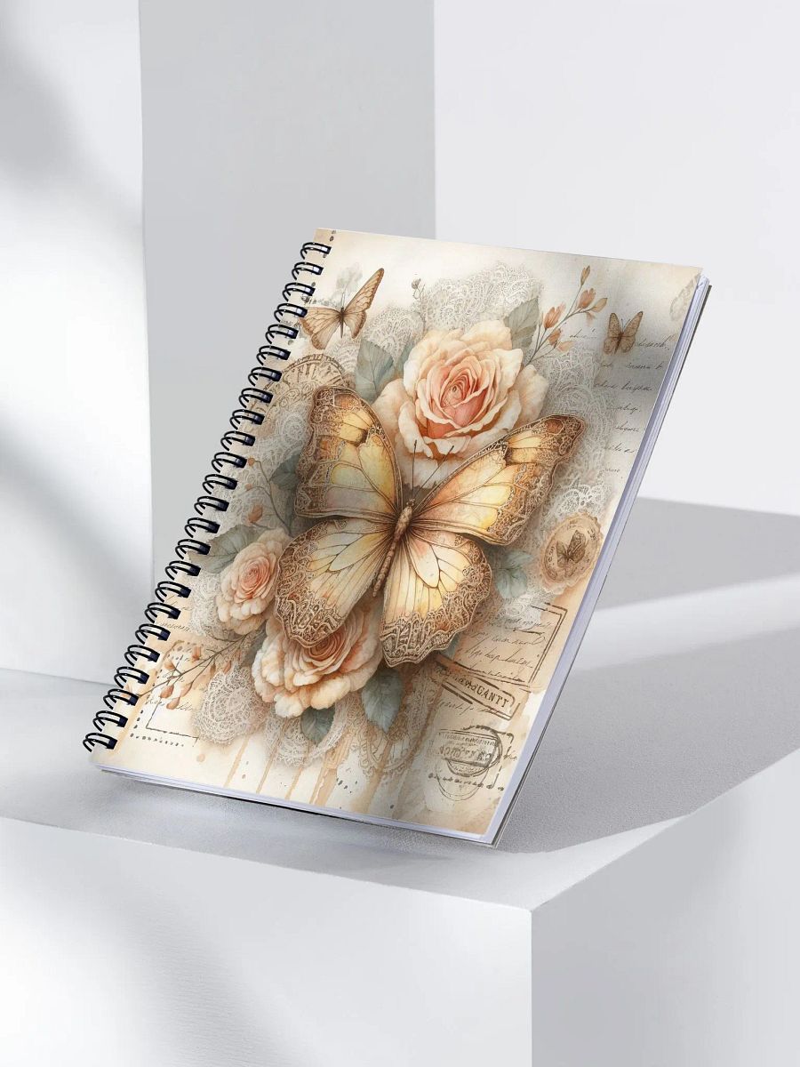 Yellow Butterflies and Pink Roses- Spiral Notebook product image (3)