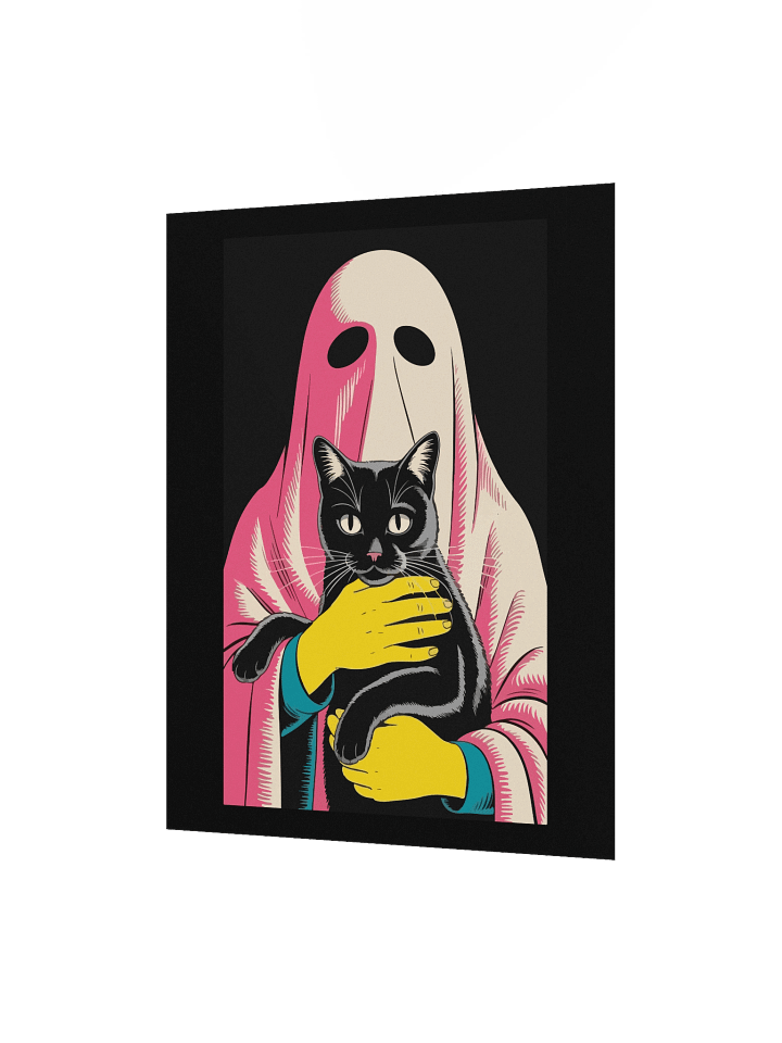 Whimsical Ghost and Cat Poster product image (6)