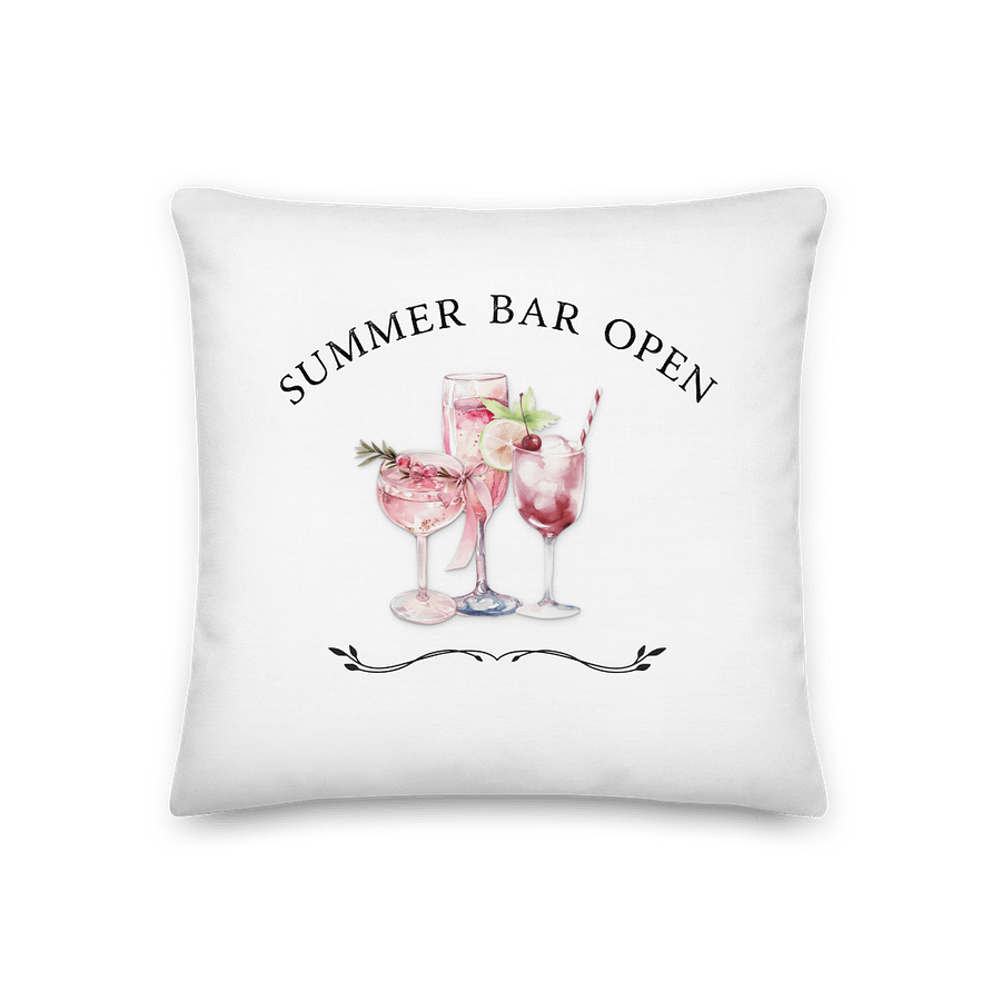 Open Summer Bar Premium Pillow / Sommer Bar Premium Kissen Geschenkidee product image (3)