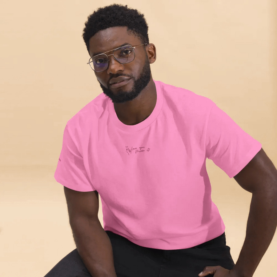 Pink 'Finger Heart' Embroidered T-shirt product image (4)