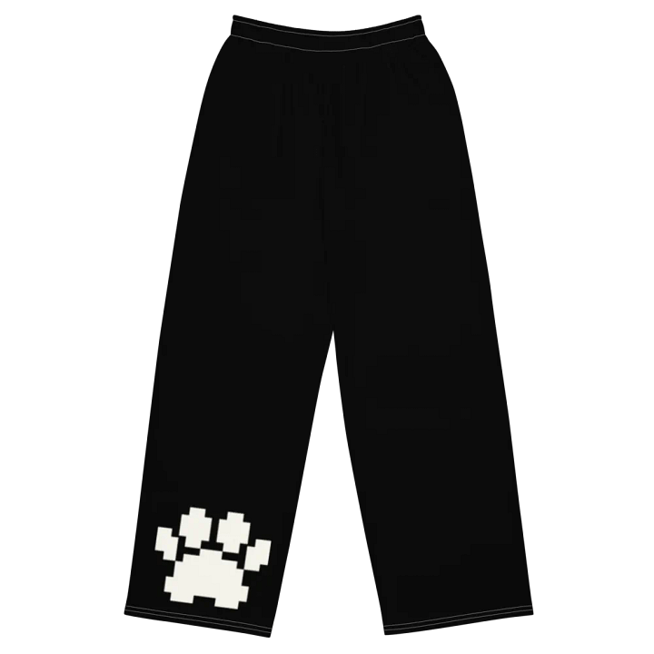 Paw Print Contrast Stitch Wide Leg Pants product image (1)