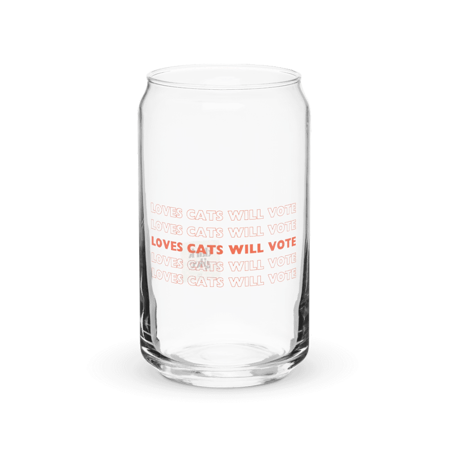 Loves Cats Will Vote Can-Shaped Glass product image (1)