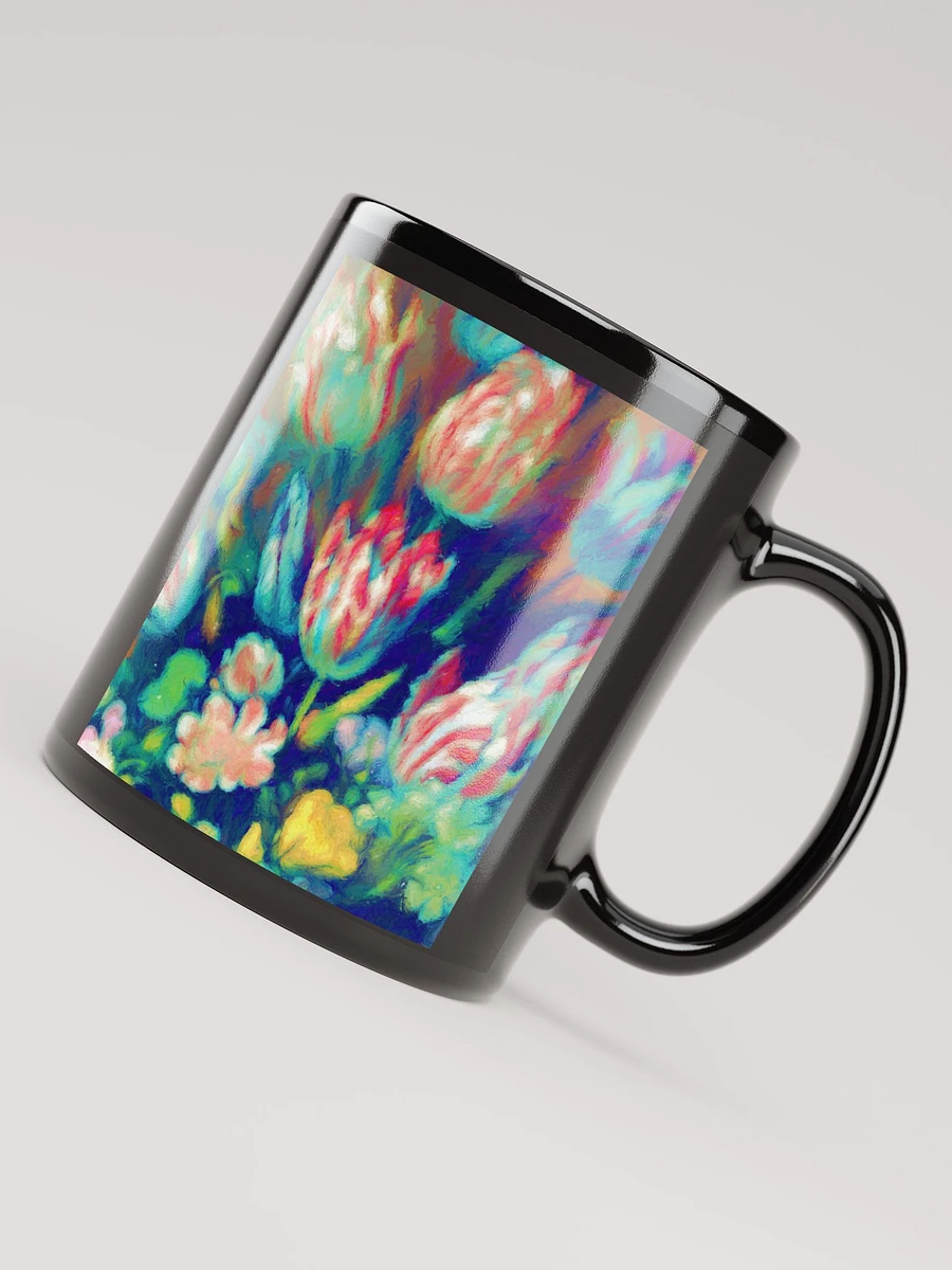 Digital Pastel Tulips Black Coffee Mug product image (7)