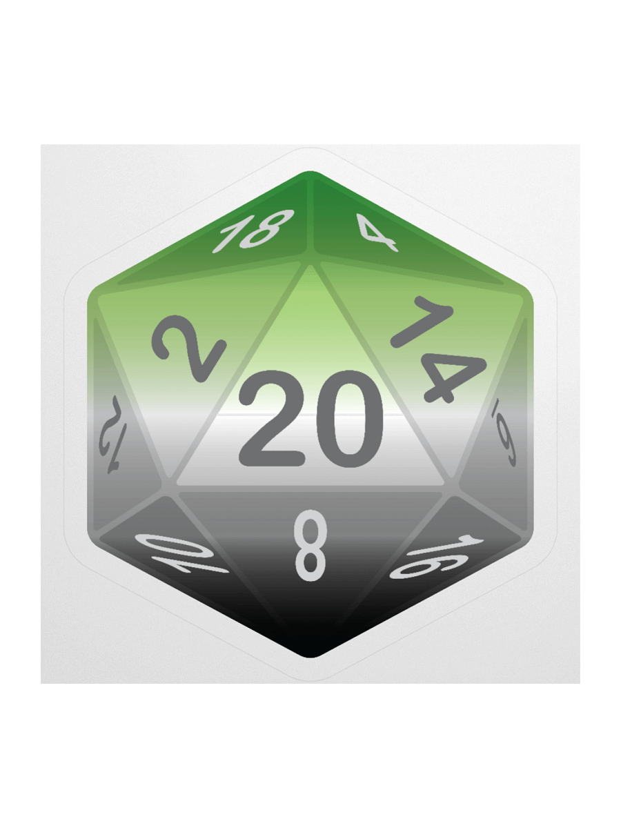 Aromantic Pride D20 Sticker product image (2)