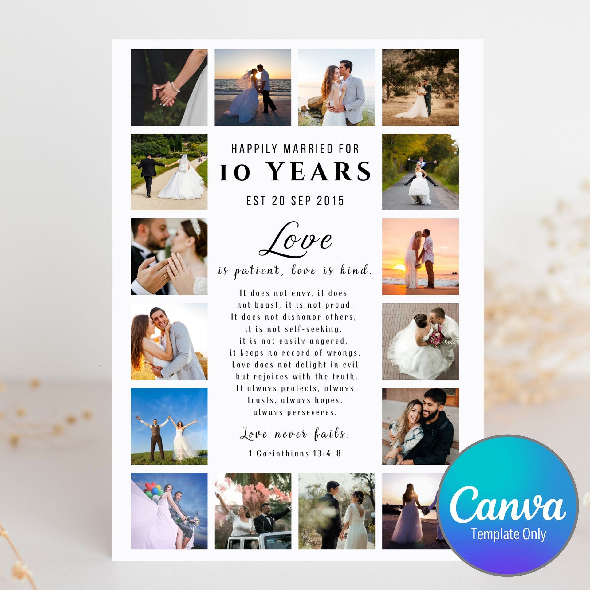 Love Is Patient Anniversary Photo Card Template product image (1)