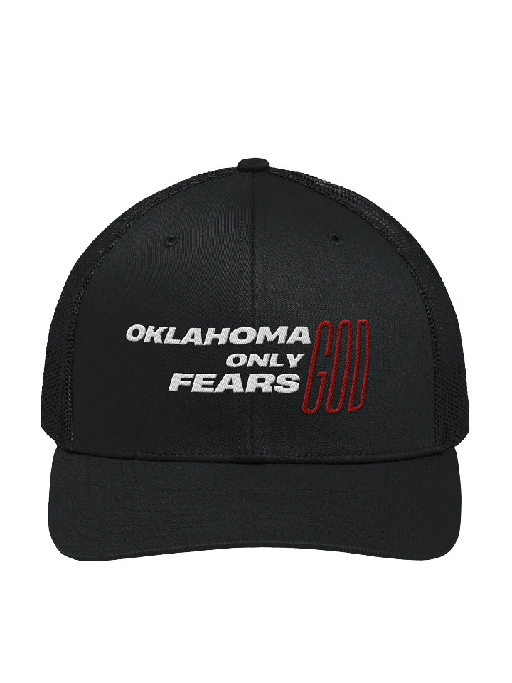 Oklahoma Only Fears God Trucker Hat (minus the Halo) product image (1)