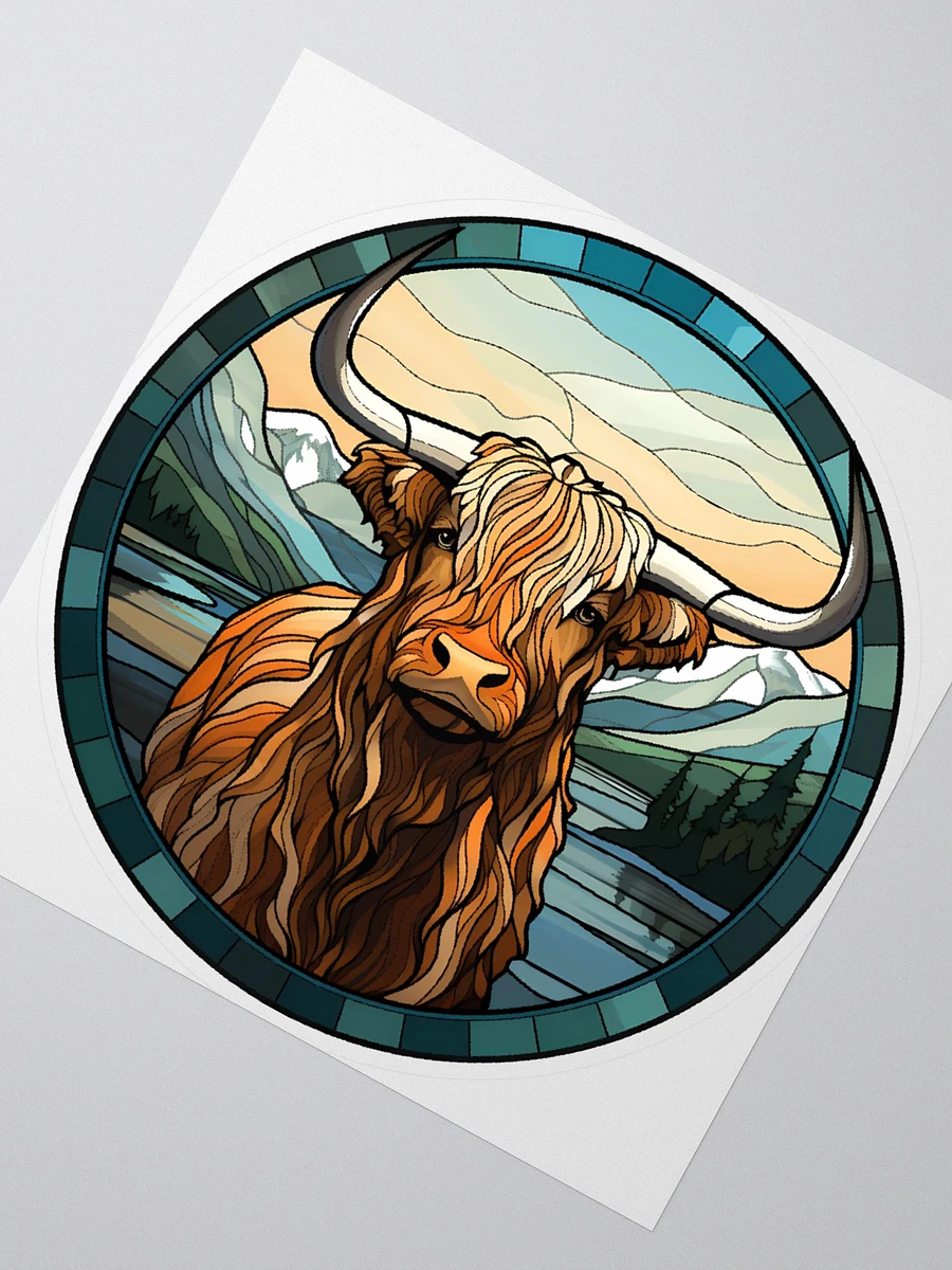 Stained Glass Highland Cow Sticker product image (2)