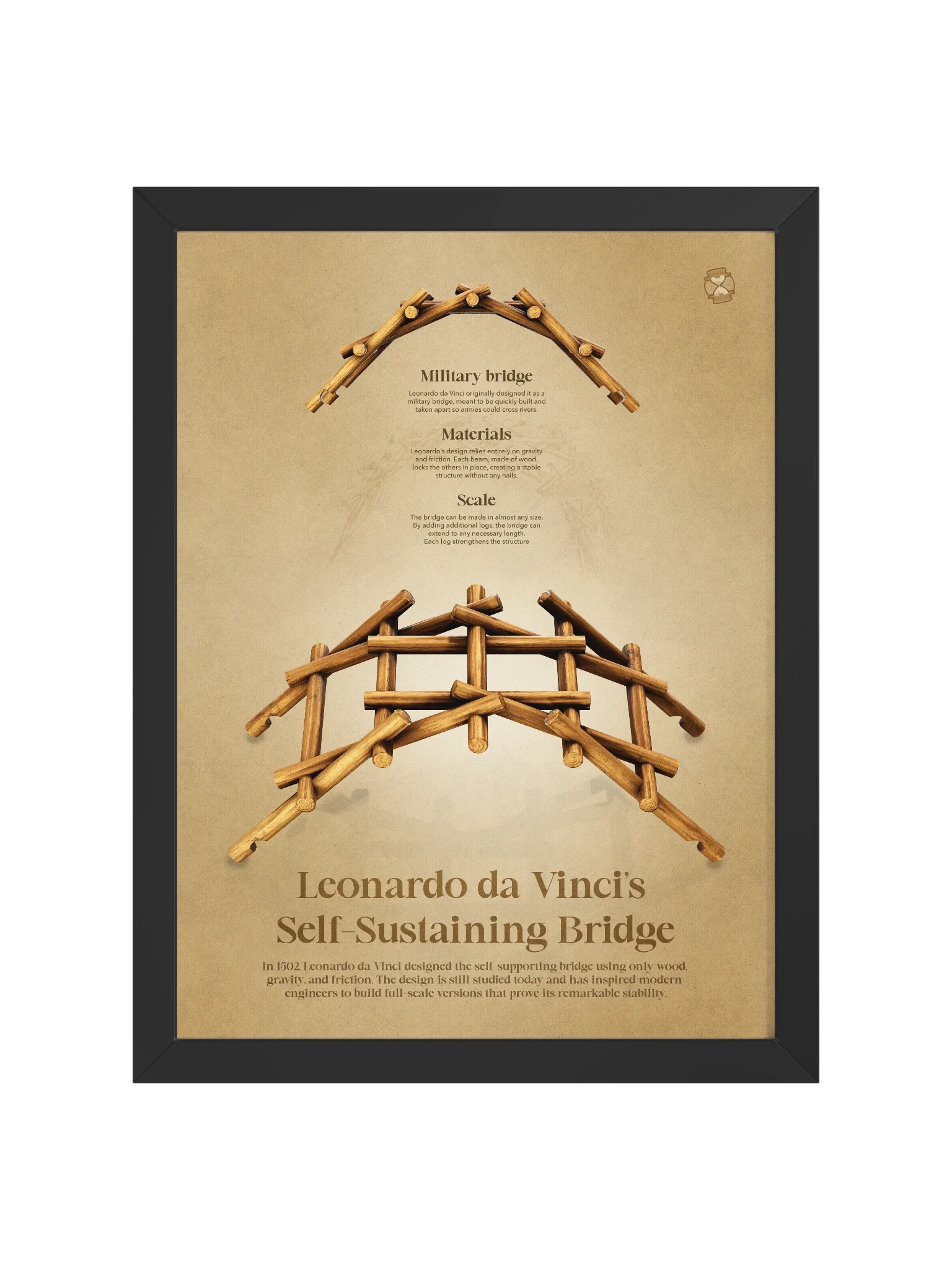 Leonardo da Vinci's Bridge (Framed poster) product image (3)