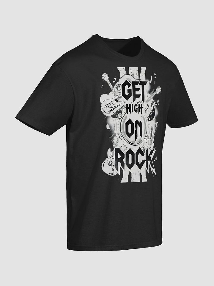 Rock Music-Inspired T-Shirt – Bold 'GET HIGH ON ROCK' Design, Unisex Fit product image (2)