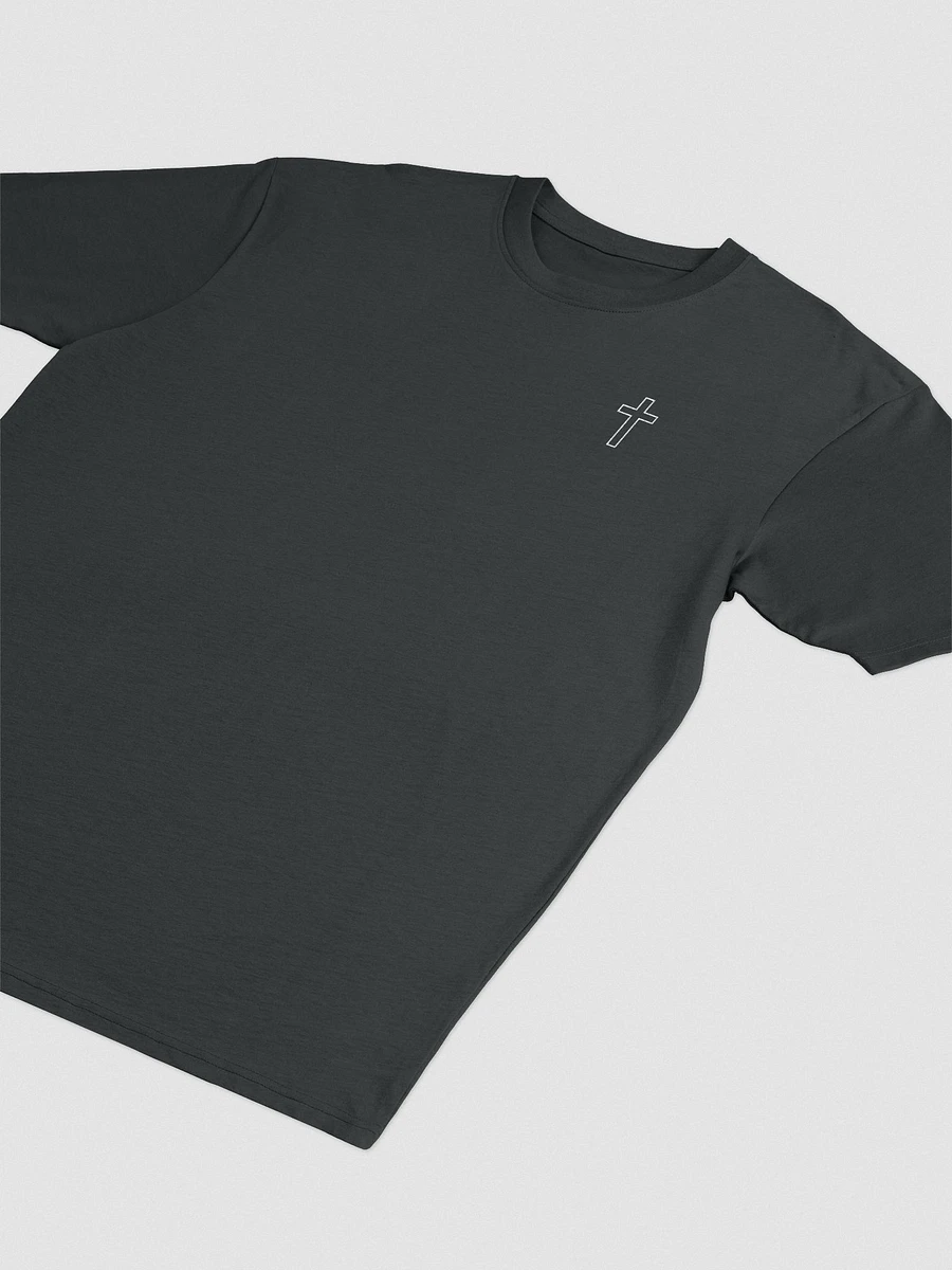 Simple Cross Embroidered Black Heavyweight T-shirt product image (3)