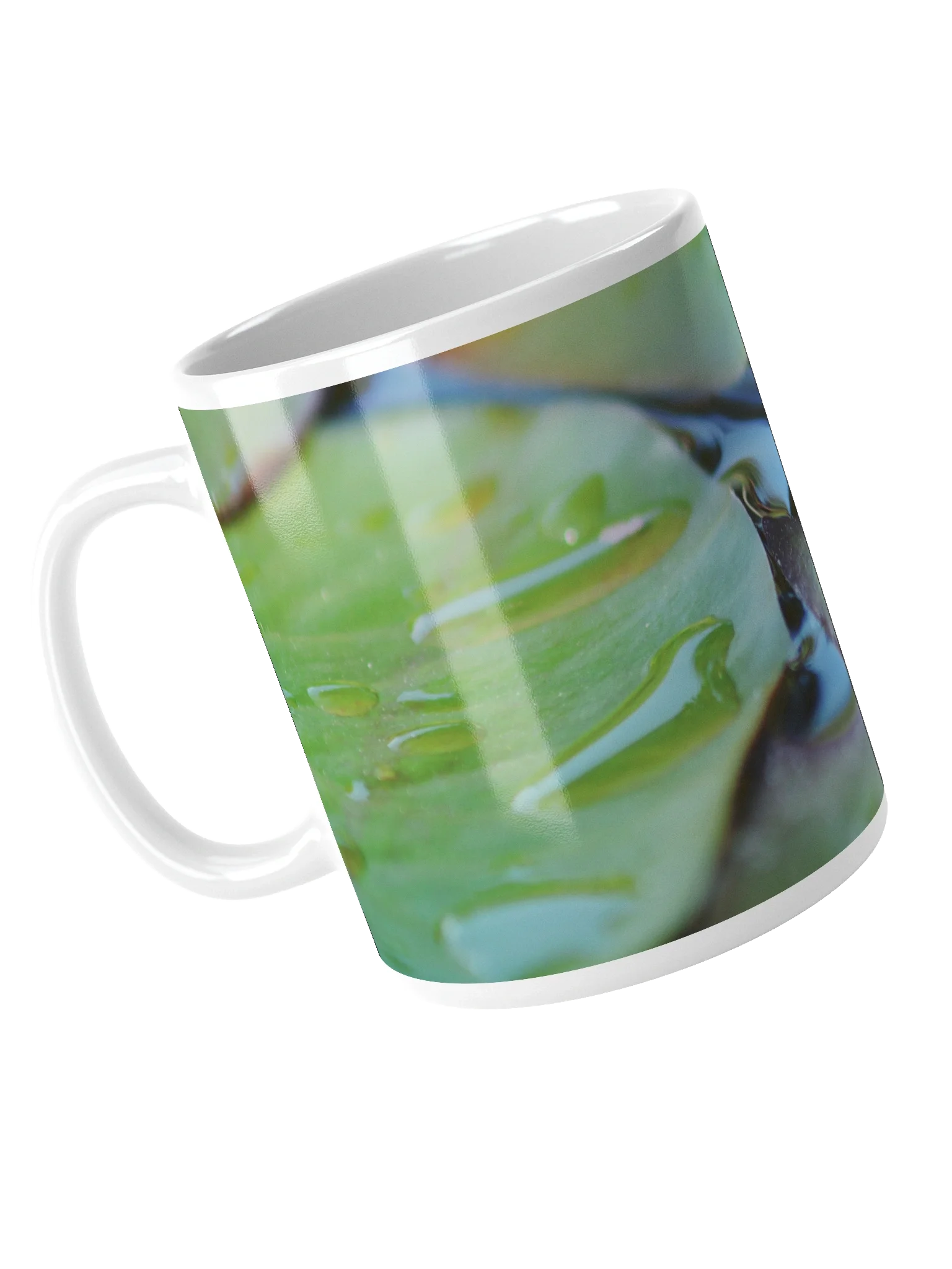 Keramiktasse weiß - Frosch unter Seerosenblatt product image (4)