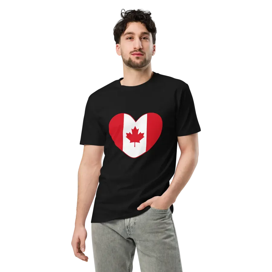 Canadian Flag Heart Unisex T-Shirt product image (7)