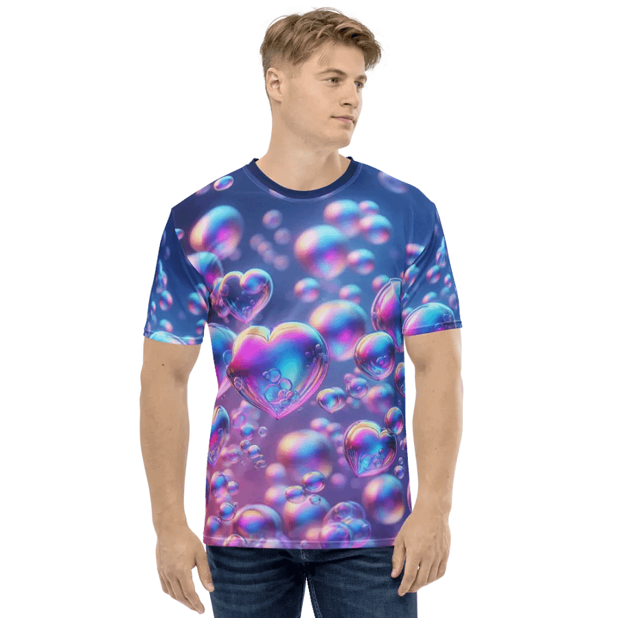 Prismatic Bubble Bliss Tee - Shimmering Dreamscape Art product image (1)