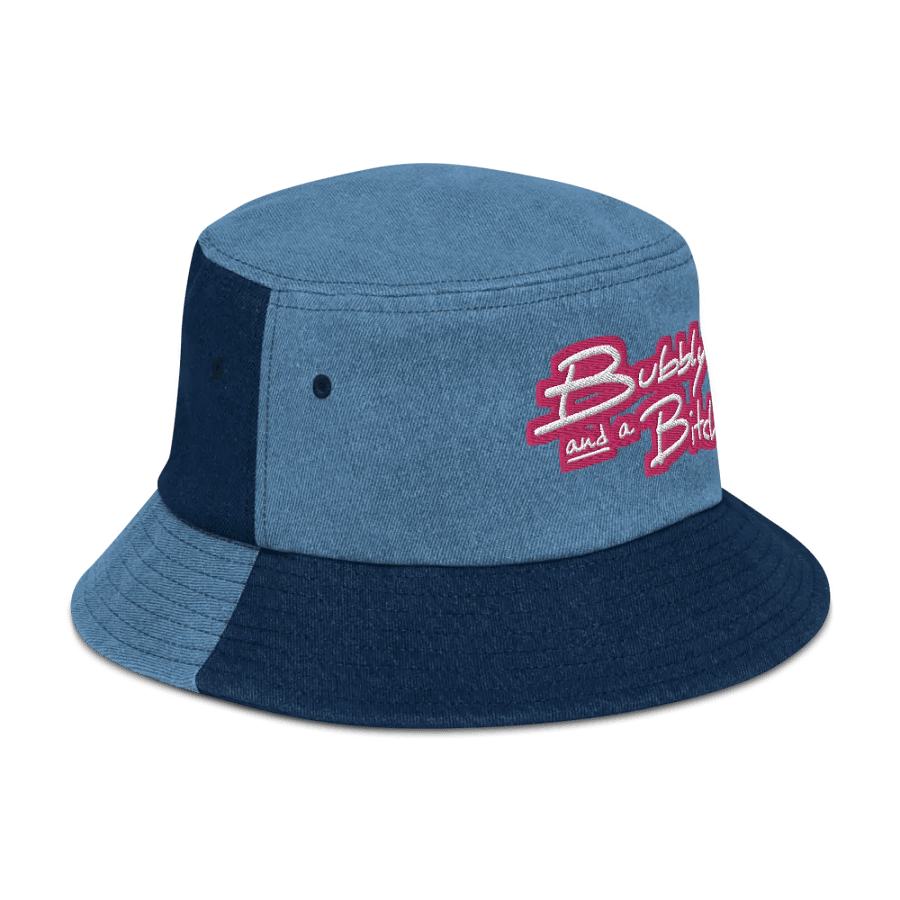 Bubbly and a B*tch (pink bubble design 2) denim bucket hat product image (3)