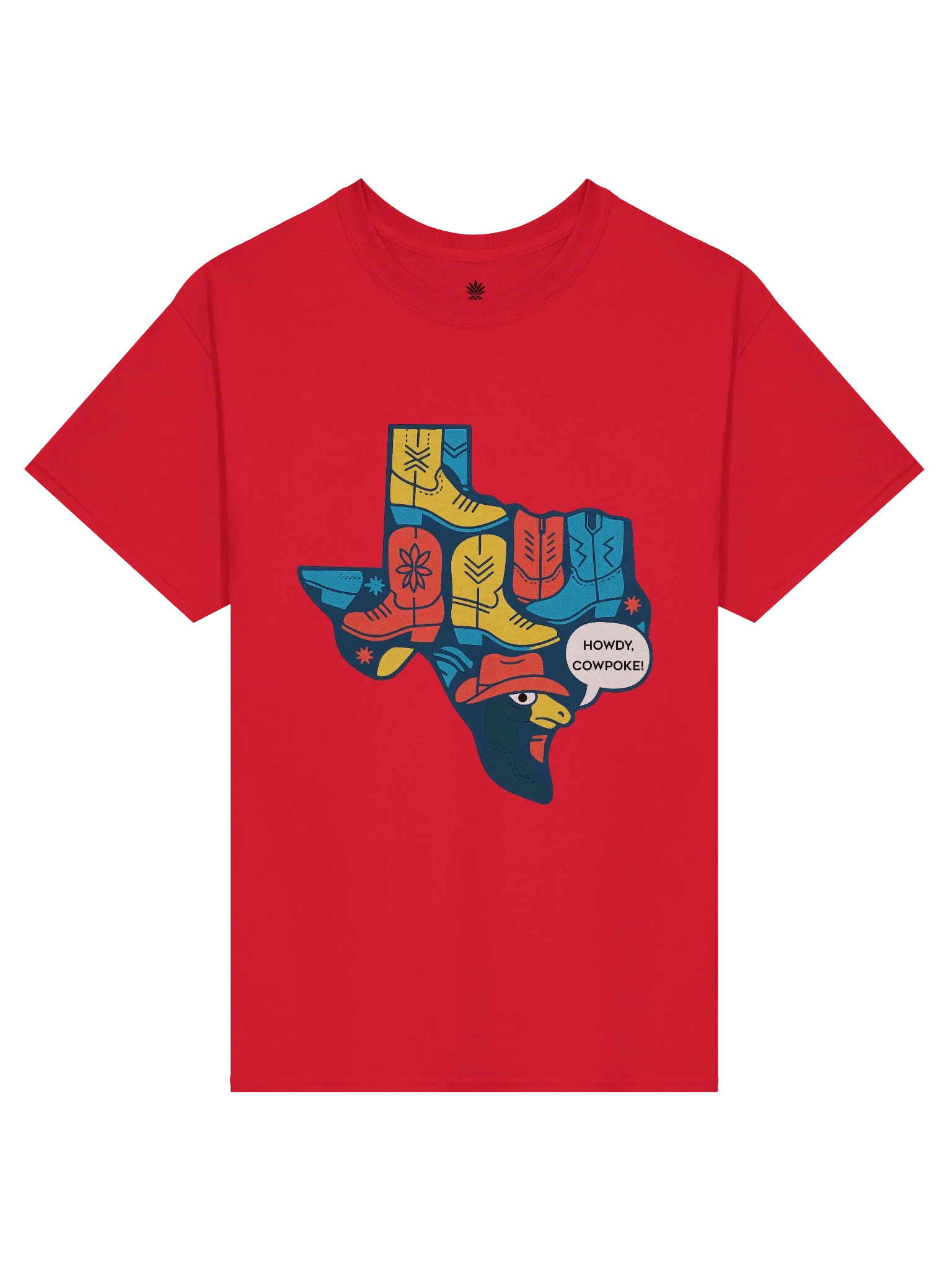 "Howdy, Cowpoke!" Cowboy Hat Duck Texas State Shaped Boxy Fit Unisex T-Shirt product image (6)