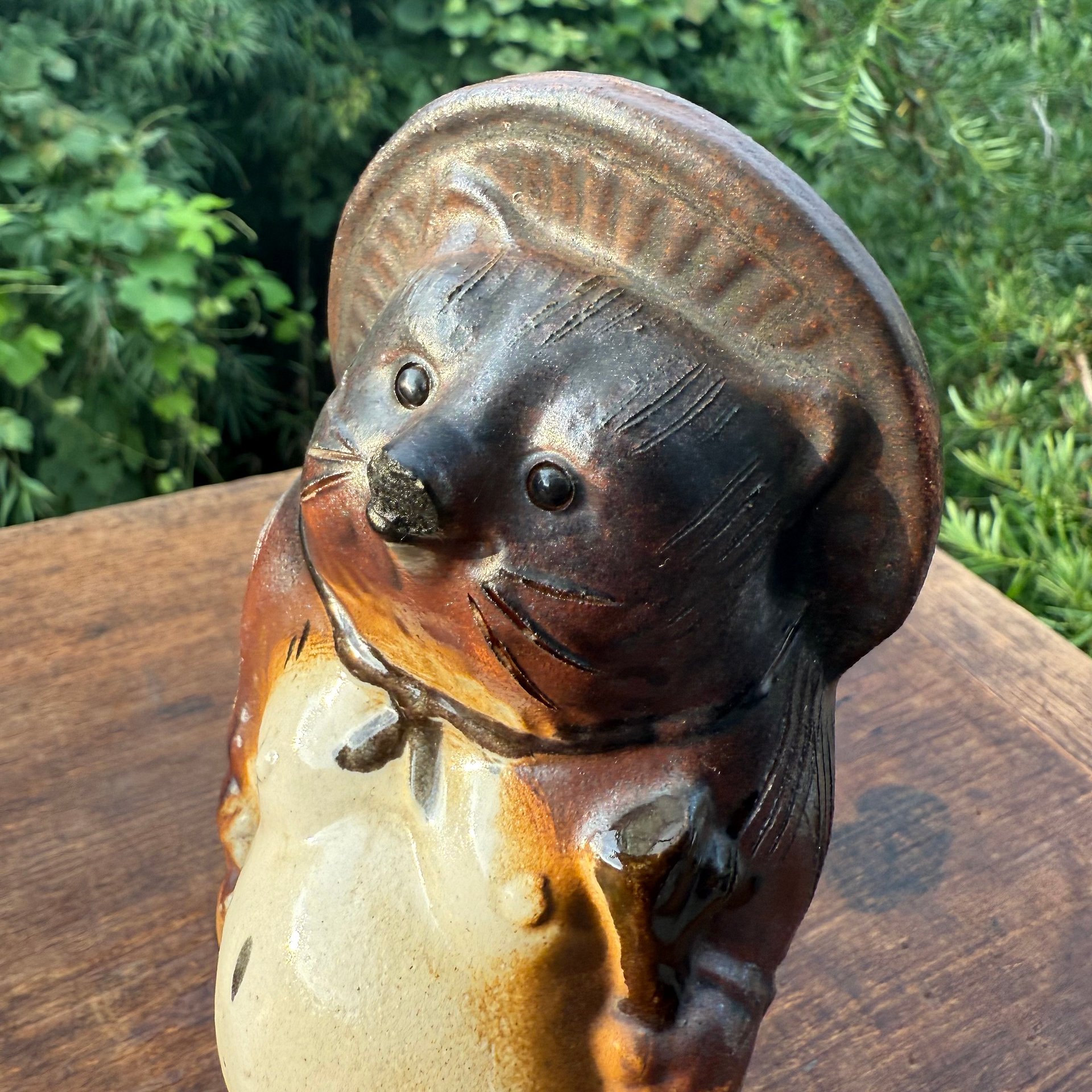 🎎 Vintage Japanese Tanuki Ceramic Figure – Late Showa Era – Japan Antique Roadshow product image (2)