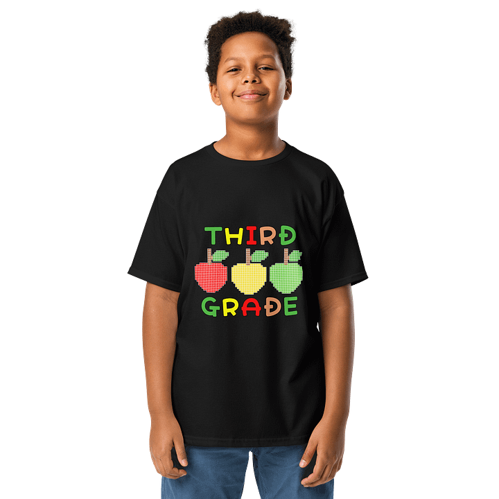 Pixelated Third Grade Apples Youth Tee product image (6)