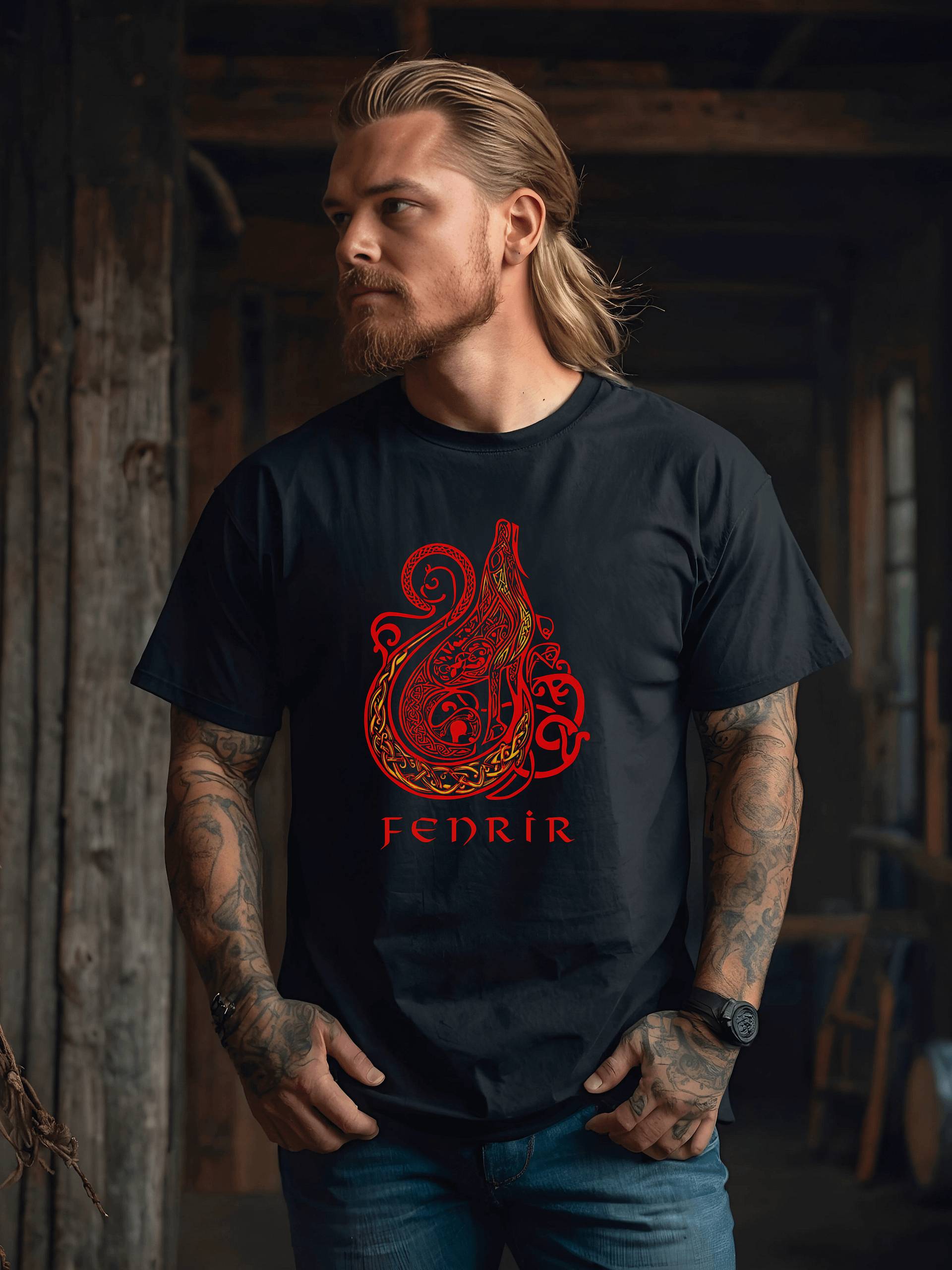 Unisex T-shirt - Fenrir Urnes - Black product image (1)