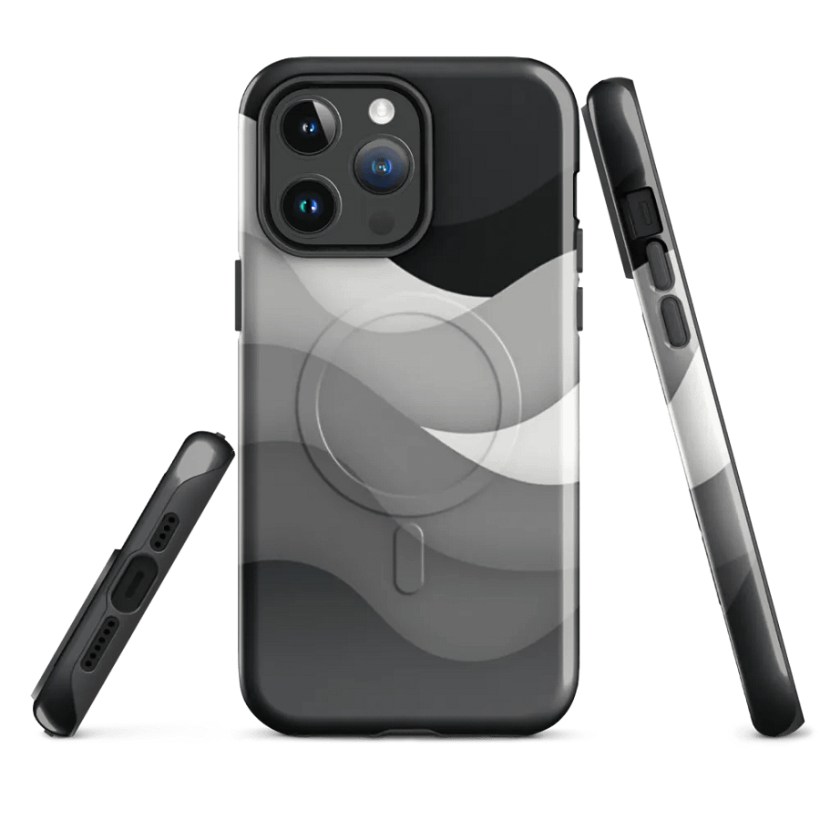 Flowing Monochrome Waves iPhone® Tough Case product image (1)