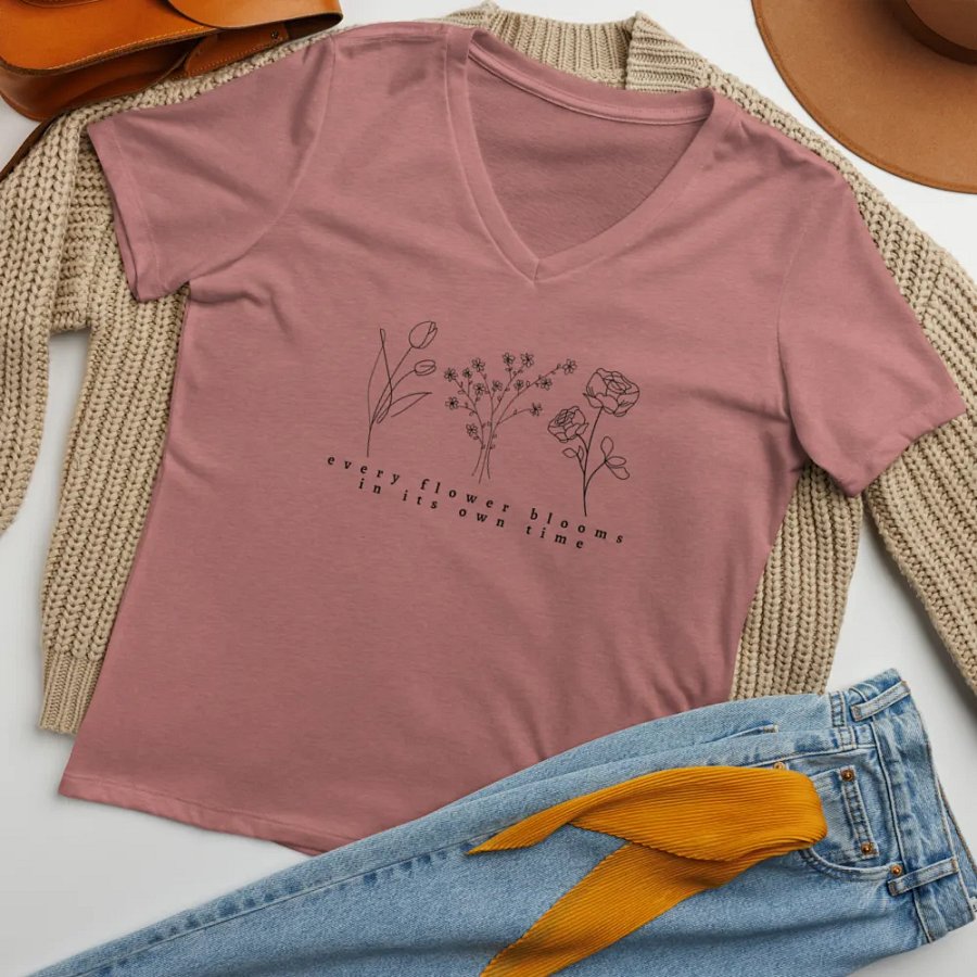 Women's Every Flower Blooms V-Neck Tee product image (7)