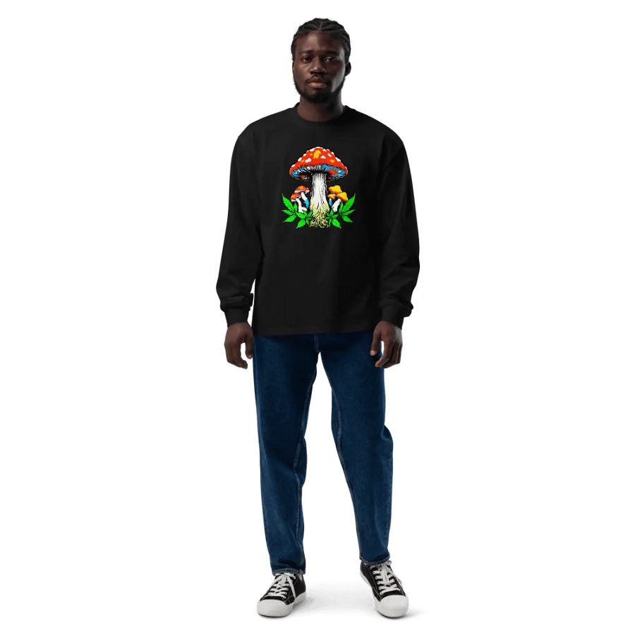 [Groovy Shrooms 2] Unisex Premium Heavyweight Long Sleeve Shirt product image (12)