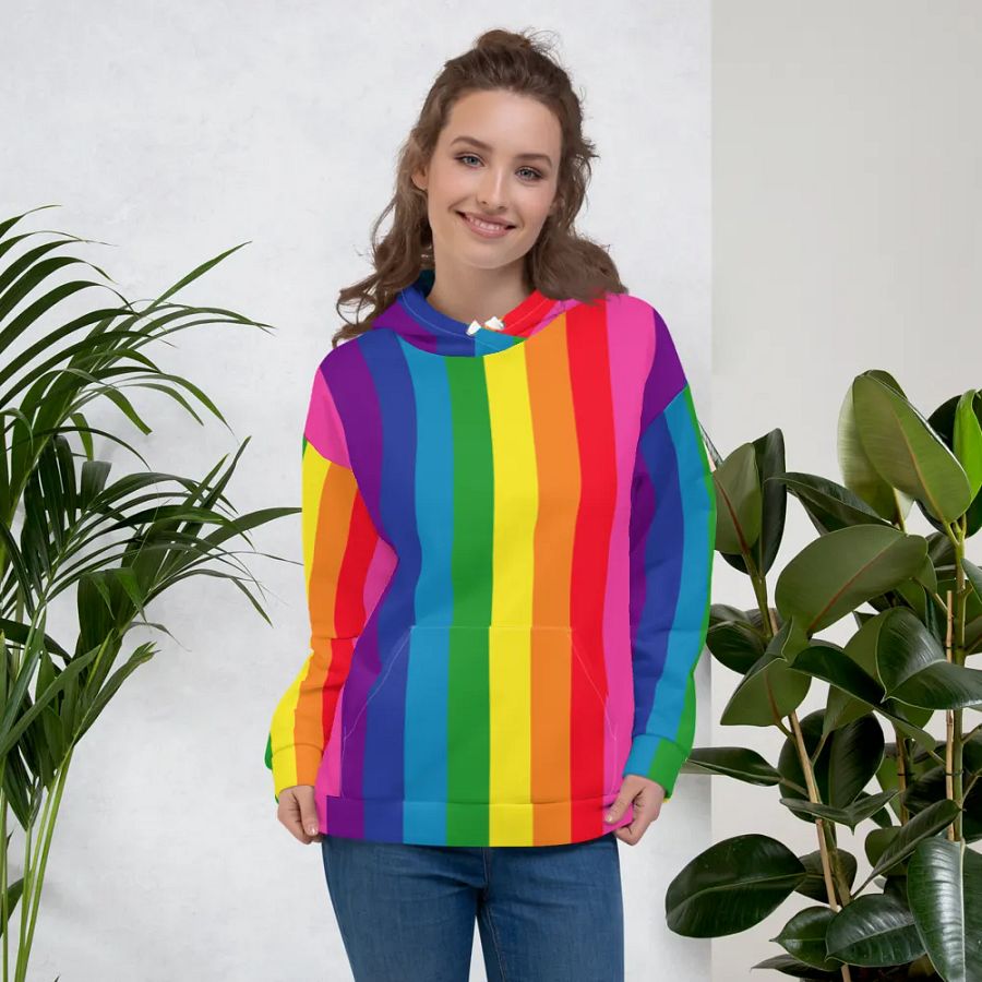 1978 Rainbow Pride Flag = 8-Color - All-Over Print Hoodie product image (5)