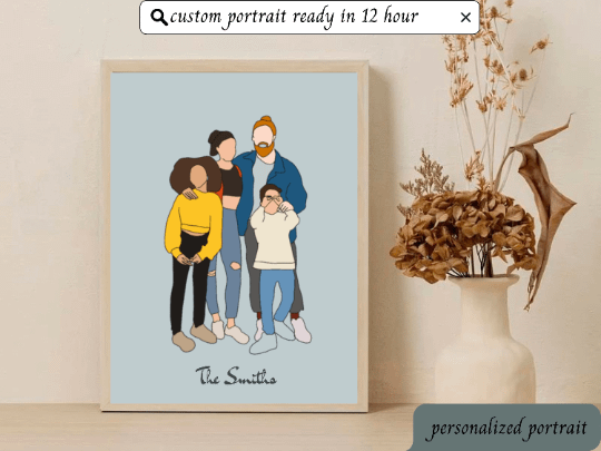 Custom Portrait, Minimalist Couple Portrait, Cute Cartoon Illustration, Personalized Print, Valentine Gift, Couple Memory Digital Gift product image (11)