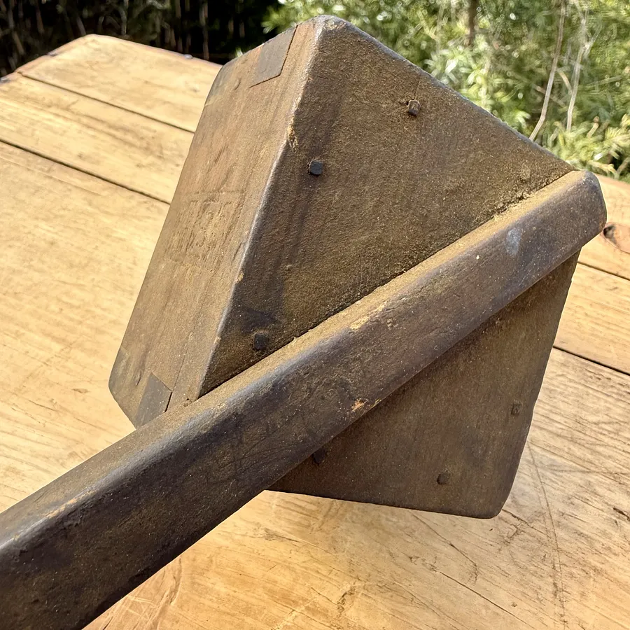 🎎 Antique Japanese Wooden Masu Scoop with Handle – Early Showa to Taisho Era Merchant Tool product image (4)