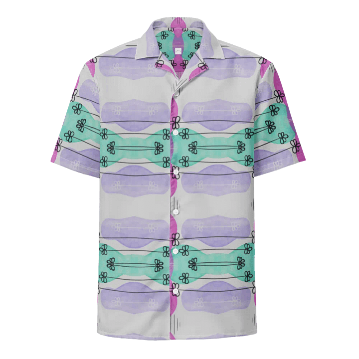 Hawaiian Style Shirt, Symmetric Blooms, Button Up product image (1)
