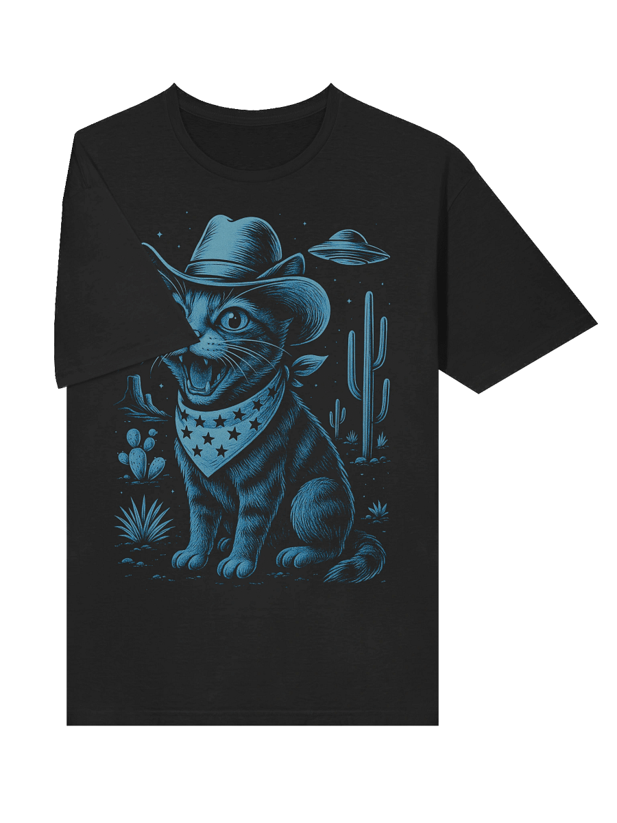 UFO Cowboy Tabby Cat T-Shirt product image (21)
