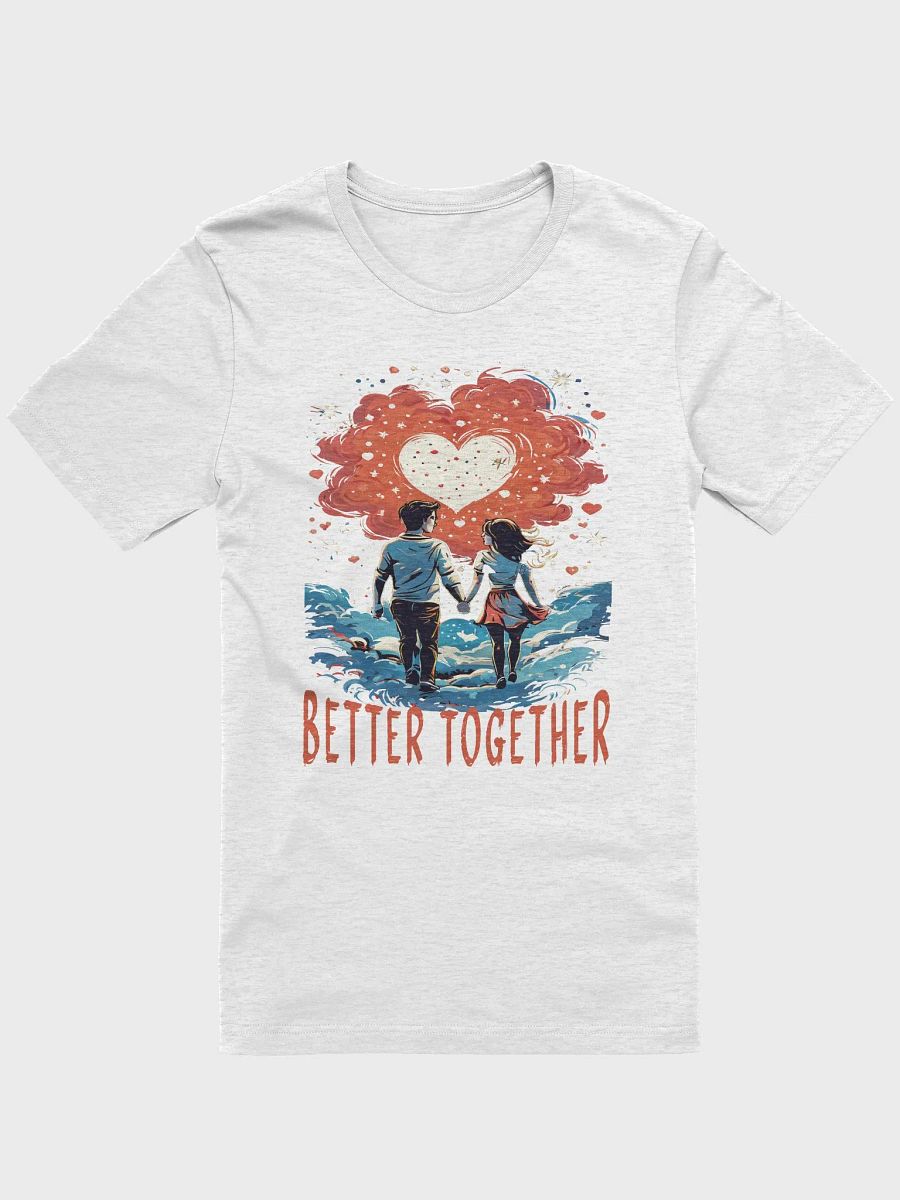 Better Together Bella Canvas 3001 T-Shirt - Stylish & Romantic Couples Tee with Cute Cartoon Design