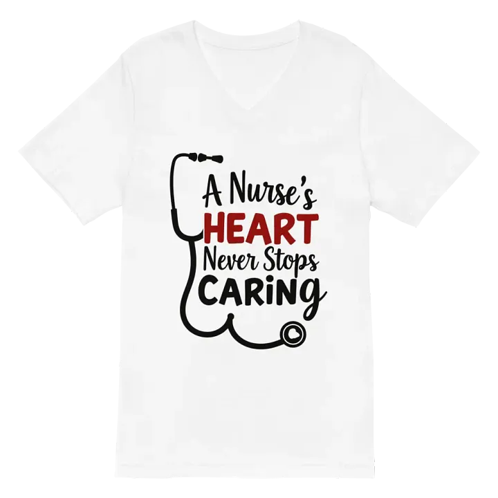 Nurse's Heart V-Neck Tee product image (2)