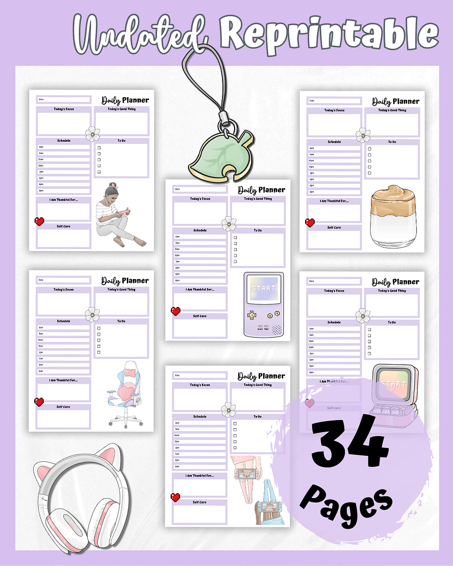 Purple Printable Planner - Gamer Themed product image (3)